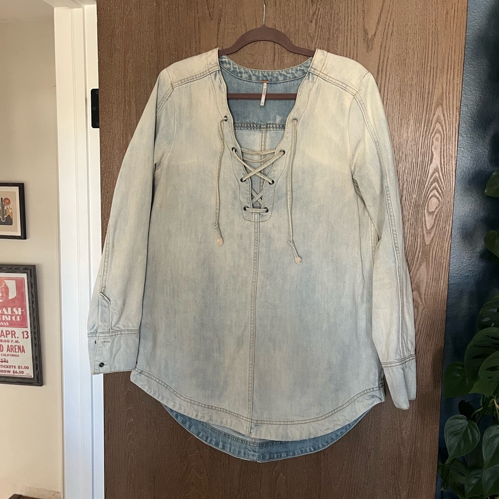 free people denim shirt